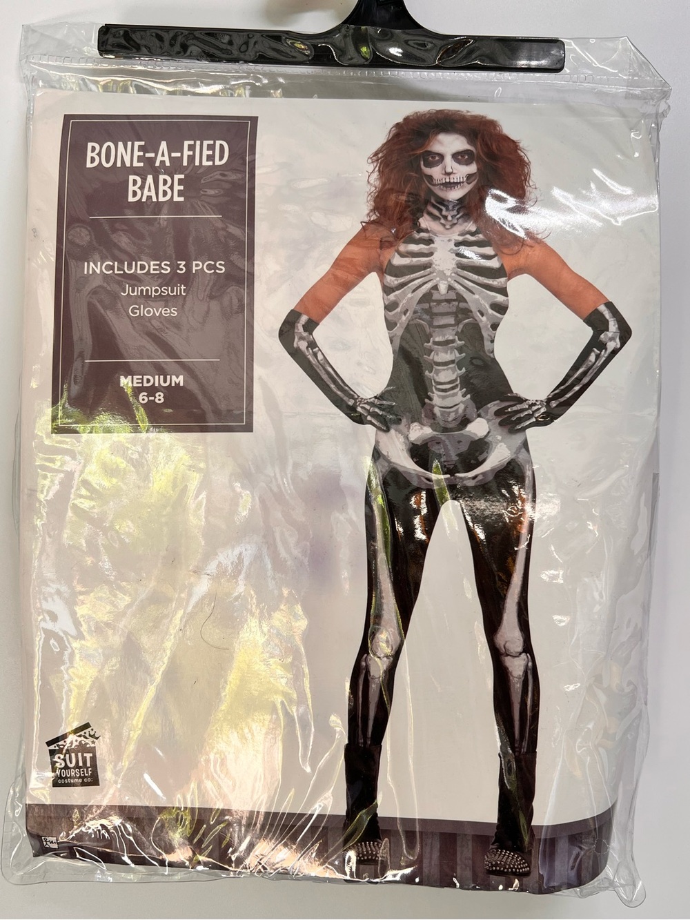Bone-A-Fied Babe Skeleton Jumpsuit Costume - Black/White